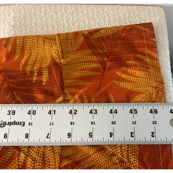 Mlle Gabrielle 3X Tropical Print Dress Orange Yellow Ruffled Sleeveless Plus - Picture 5 of 10